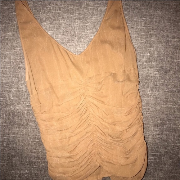 Luca Luca by Luca Orlandi Vintage Nude Ruched Top - Picture 6 of 7